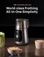 Dreo All-in-1 BaristaMaker Milk Frother, Electric Foam Frother for Latte Art Microfoam and Coffee, 15oz/450ml Automatic Milk Warmer with 30 Drinks, Dishwasher Safe, Dairy/Plant-Based Milk