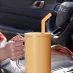 Tomorotec 6-Pack Stainless Steel Reusable Straw with Silicone Tip 3 Sizes, Metal Drinking Straws Fit for Stanley Quencher Tumblers 40oz, 30oz, 20oz, 14oz, Cleaning Brushes Included (Rainbow)