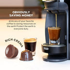 Dolc* Gu*to Refillable Capsules Reusable Coffee Pods Compatible for Nescafe Dolc* Gusto Brewers rich crema version（1Pcs Black+2 Pcs Brwon）