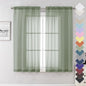 Sage Green Sheer Curtains 63 Inch Long 2 Panels, Elegant Voile Drapes by Lecloud