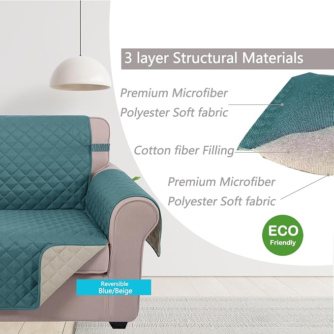 U-NICE HOME 4 Seater Sofa Cover 91''Large Couch Cover, Pet Friendly, Elastic - Image 4