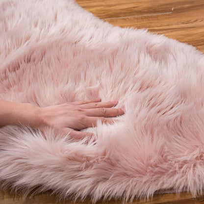 EasyJoy Ultra Soft Fluffy Shaggy Area Rug Faux Fur Rug Chair Cover Seat Pad - Image 7