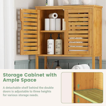 VIAGDO Over The Toilet Storage Cabinet, Tall Bathroom Cabinet Organizer - Image 8
