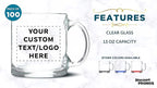 Custom Libbey Clear Glass Coffee Mugs 13 oz. Set of 100, Personalized Bulk Pack - Perfect for Coffee, Tea, Espresso, Hot Cocoa, Other Beverages - Clear Bottom