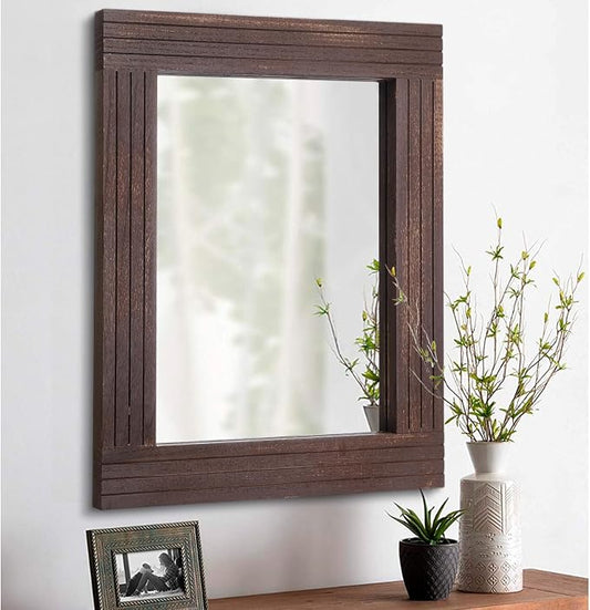 Mirrors for Wall Rustic Wooden Frame Rectangle Mirror Vintage Hanging Mirror by HLFMVWE