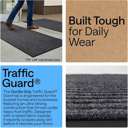 GORILLA GRIP Waterproof Traffic Guard Door Mat, 2 Pack Indoor Outdoor Durable - Image 3