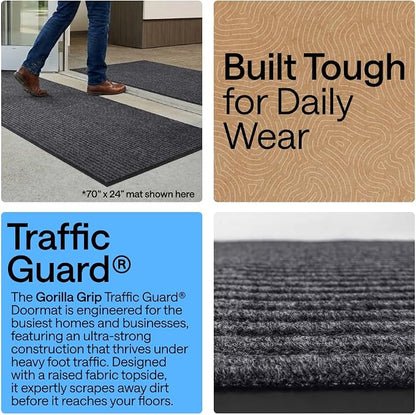 GORILLA GRIP Waterproof Traffic Guard Door Mat, 70x24 Indoor Outdoor Durable - Image 3