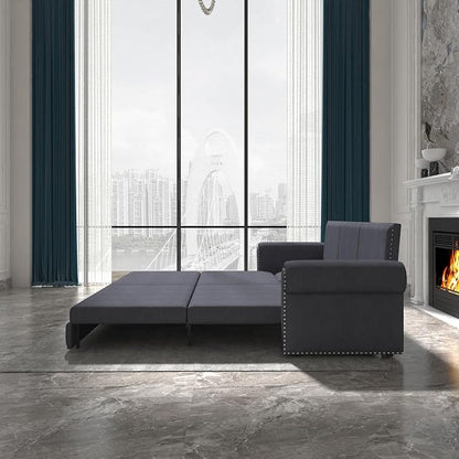93.7" King Pull Out Sofa Bed, 3 in 1 Convertible Sleeper Sofa Couch 3-Seater - Image 6