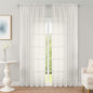 Ivory Sheer Curtain 90 Inches Long 2 Panels Set, Solid Filmy Drapes by OWENIE