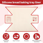 2Pcs Silicone Bread Loaf Pan Liners, Extra Thick Silicone Baking Mat for Dutch Oven, Non-Slip & Easy Clean Reusable Sourdough Bread Baking Supplie - For Bread, Cookies, Pastry (red)