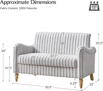 EcoHarbor Living 50.5" Mid-Century Modern Couch, Upholstered Sofa - Image 2