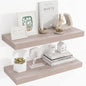 Acovy 24 Inch Floating Shelves, 3D Textured Wood Grain, Wooden Shelves by Acovy