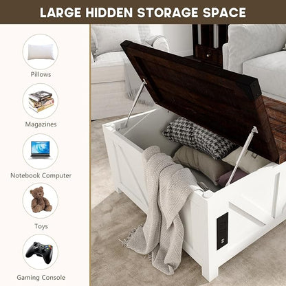 jimeimen Farmhouse Lift Top Coffee Table - Image 3