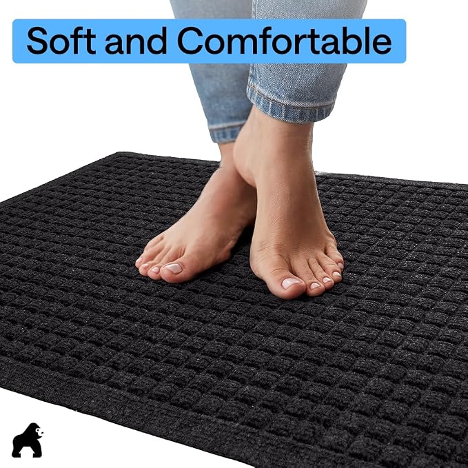 GORILLA GRIP® Ultra Absorbent Front Door Mat Outside Entrance 35x23, Traps Dirt - Image 7