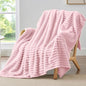 BEDELITE Striped Fleece Throw Blanket, Cherry Blossom, Soft Cozy, Lightweight by BEDELITE