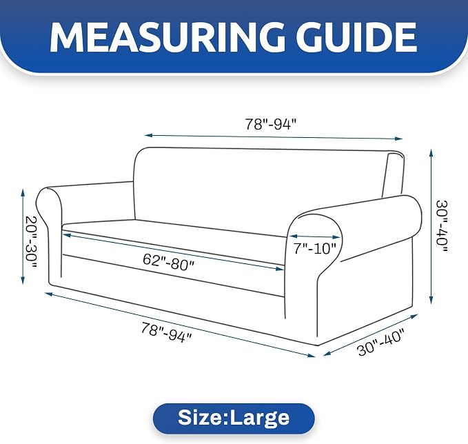 Stretch Couch Covers for Sofa, 3 Cushion Couch Slipcover, Chocolate | 1-Piece - Image 4