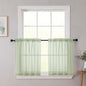 Kitchen Curtains 24 Inch Length Tier 2 Pieces, Light Green Sheer Curtain Solid by WelvetBLK