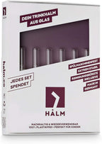 HALM Glass Straws - 6 Reusable 4 Inch Short Drinking Straws + Plastic-Free Cleaning Brush Perfect for B52 and Shot Glasses or Blowing Tubes & Paraphernalia - Dishwasher Safe - Eco-Friendly – Straight