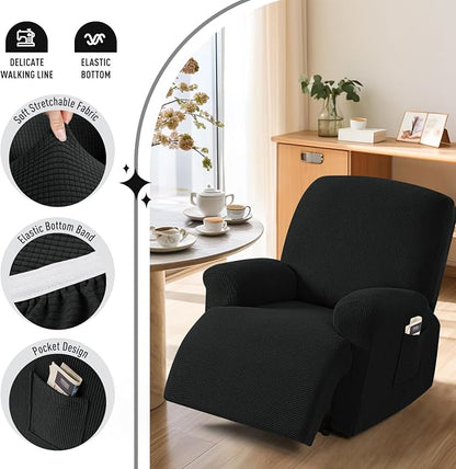 TAOCOCO Recliner Cover 4-Pieces, Recliner Stretch Sofa Slipcover, Recliner - Image 3