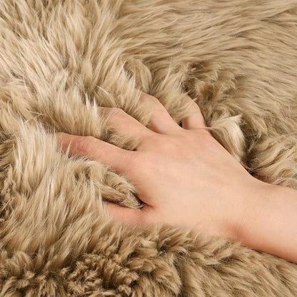 LLB Genuine Sheepskin Area Rug Wool Rug Fur Carpet Fluffy Shaggy Fur Rug - Image 6