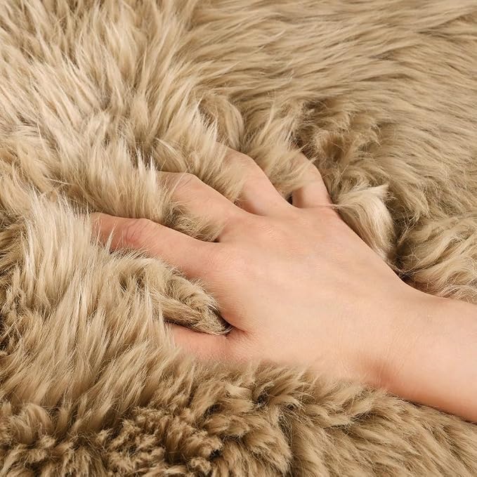LLB Genuine Sheepskin Area Rug Wool Rug Fur Carpet Fluffy Shaggy Fur Rug - Image 4
