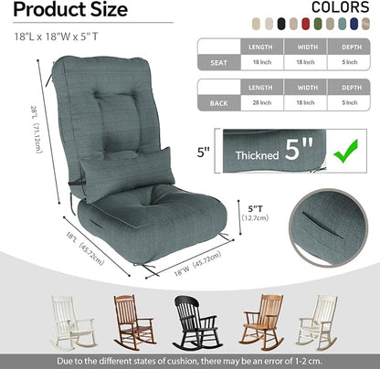Rocking Chair Cushions with Pillow, Waterproof and Fade-Resistant Thicken - Image 2