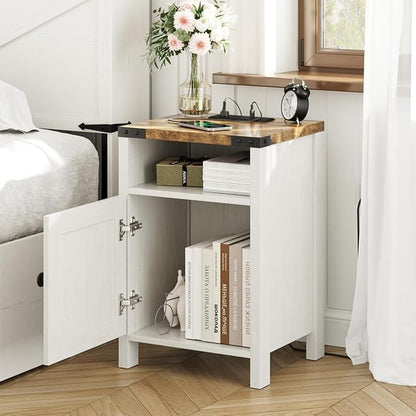 Fameill Farmhouse End Tables Set of 2, Nightstands - Image 4
