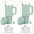 BJPKPK Insulated Tumblers With Handle And Straw 30 oz Stainless Steel Tumbler Cups With Lid,Pistachio Green