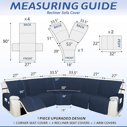 Arfntevss Recliner Sectional Couch Covers 1OO% Waterproof L Shape Sofa Cover - Image 2