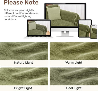 2 Pieces Sectional Couch Covers L Shaped Cover XXXL Green | Thick Washable - Image 8