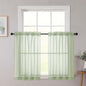 Cafe Curtains 36 Inch Length Tier 2 Pieces, Modern Soft Airy Sheer Kitchen by WelvetBLK
