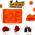 Brain and Heart Cake Mold, 2 Pack Halloween Silicone Molds Human Organ Jello Mold Heart lung Brain Shape Gelatin Chocolate Molds for Halloween Party Baking Mini Cakes Cupcake Muffin Soap Pudding