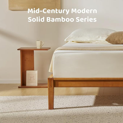 RECCI Solid Bamboo C-Shaped End Table Set of 2 - Image 6