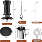 Coffee Tamper, 22 PCS Espresso Accessories Kit Including 51mm Coffee Tamper WDT Tool Tamper Mat Coffee Stirrer Latte Art Pen Milk Frothing Pitcher Coffee Stencils