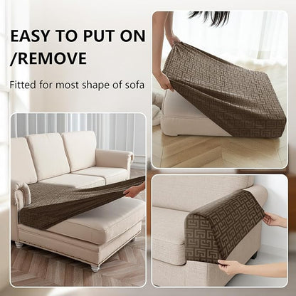 UNBBRRL 10 Pieces Stretch Sofa Cushion Covers - Image 4
