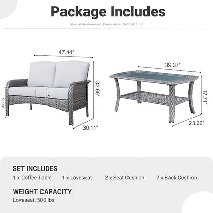 ovios 2-Piece Patio Furniture Set, Outdoor Wicker Sofa - Image 9