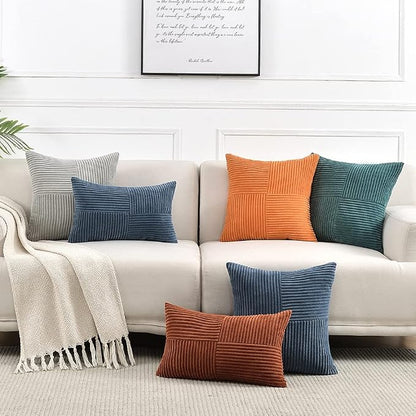 Fancy Homi 2 Packs Teal Samll Decorative Throw Pillow Covers 12x12 Inch - Image 7