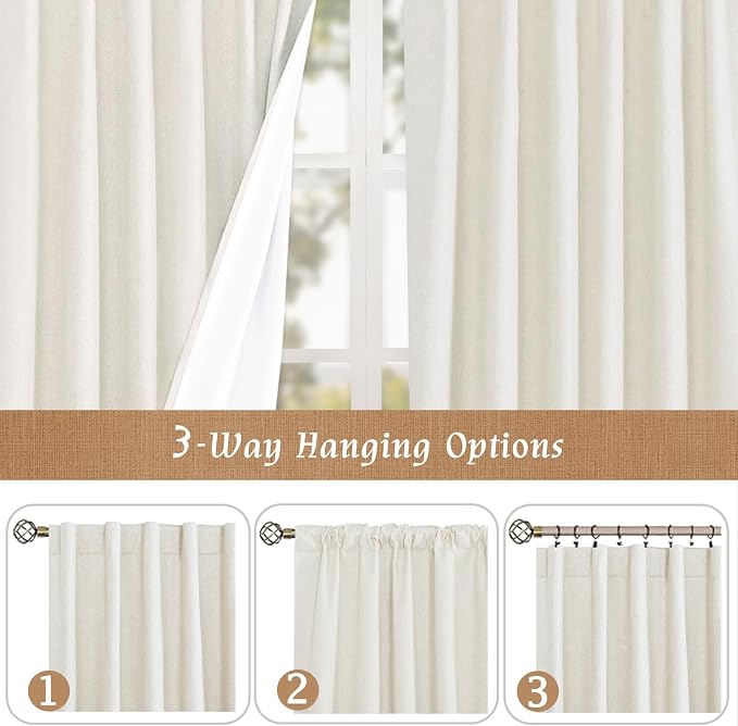 100% Blackout Short Linen Curtains - Image 9