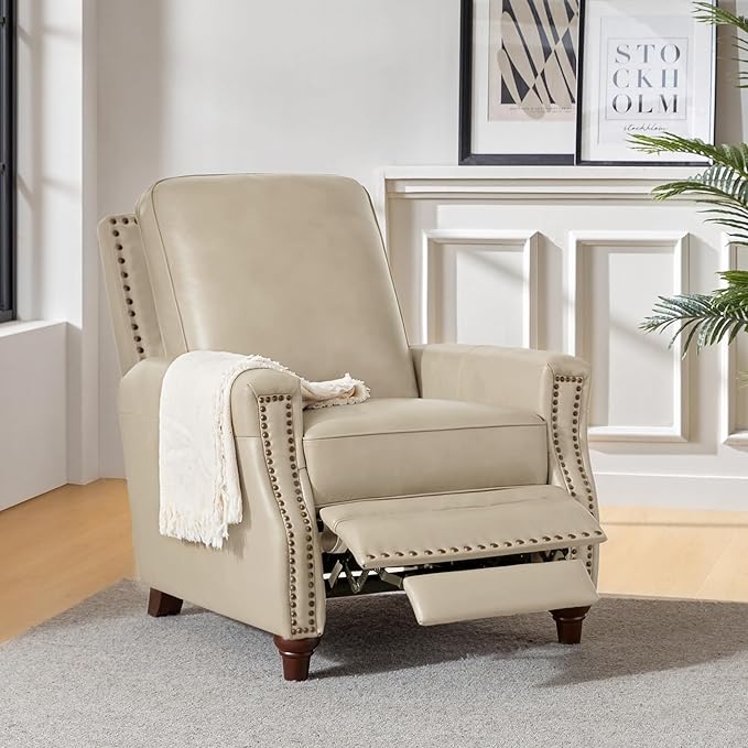HULALA HOME Genuine Leather Manual Recliner Chair - Image 6