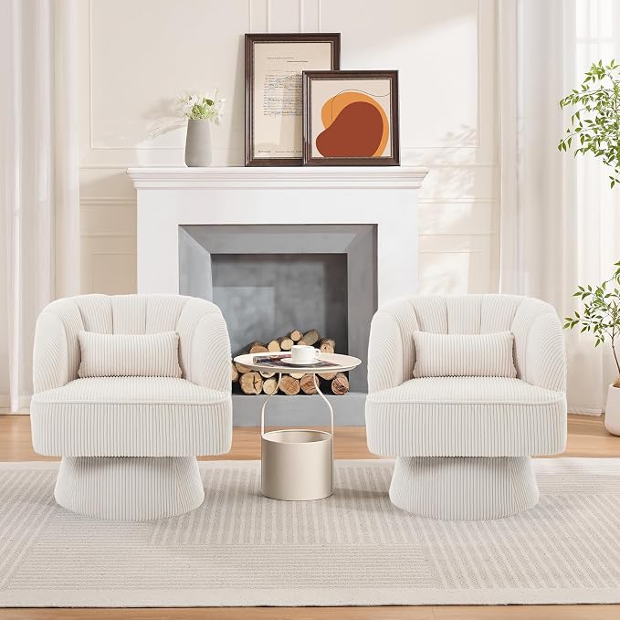 Garvee Ultra-Plush Swivel Accent Chair, 360° Barrel Lounge Chair - Image 2