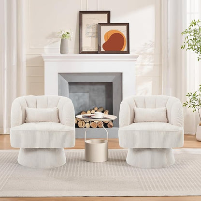 Garvee Ultra-Plush Swivel Accent Chair, 360° Barrel Lounge Chair - Image 2