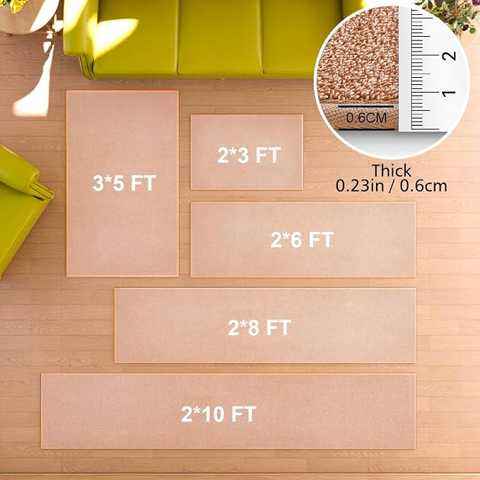 Area Rug with Non Slip Rubber Backing, Washable Soft Floor Carpet - Image 2