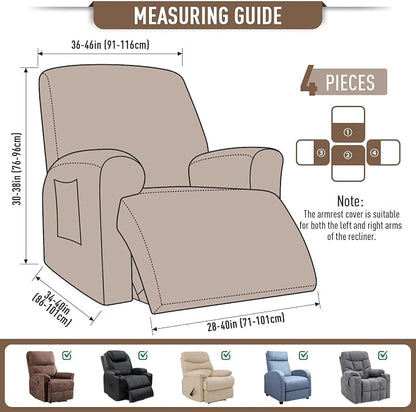 TAOCOCO Oversized Recliner Chair Covers, 1 Seater Streach Recliner Covers Soft - Image 4
