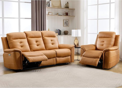 ANJ 2-Piece Oversied Faux Leather Power Recliner Sofa Set by ANJ