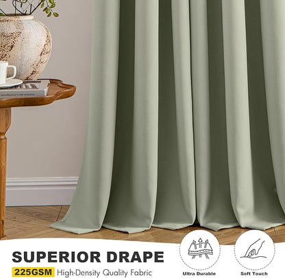 MIULEE Blackout Curtains for Bedroom 2 Panels 34 x 72 Inch Long Sage Green | - Image 5
