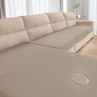 Water Repellent Couch Cushion Cover 3 Pieces Sofa Seat Cushion Covers, Stretch by TOPYUMH