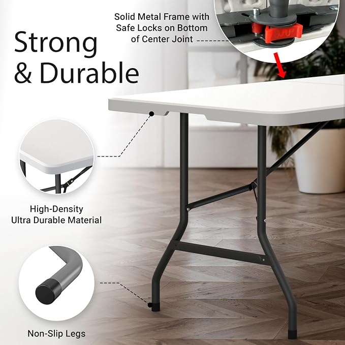 10 Pack of 6 Feet Foldable Table - Image 3