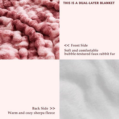 50x60 Inches Ultra-Soft Fuzzy Faux Fur Plush Throw Blanket - Image 3
