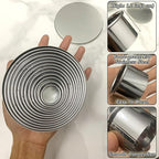 Round Cookie Cutters Set 12Pcs, Metal Cookie Cutters Sturdy Dough Molds with Case, Basic Biscuit Cutter for Fondant Pancake Baking Decorations Holiday Birthday Party