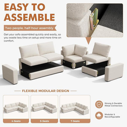 ABCASA 85'' Modern Couches for Living Room, 3 Seater Comfy Sofa - Image 8